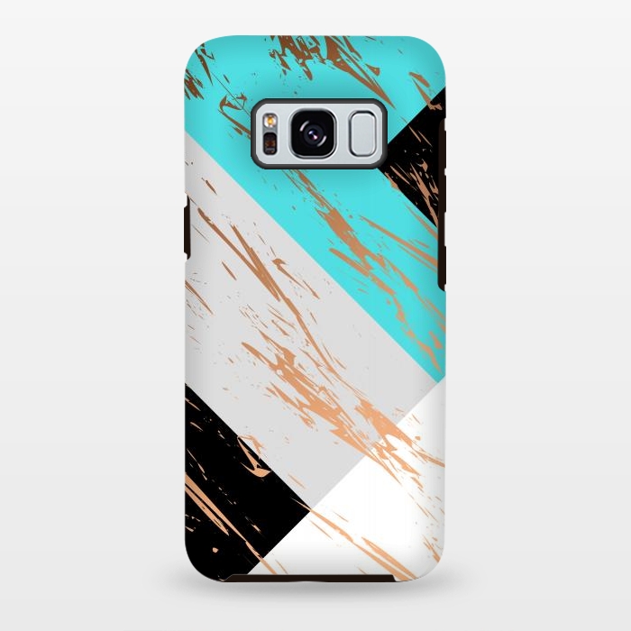 Galaxy S8 plus StrongFit Aquamarine With Gold On Marble Background by ArtsCase
