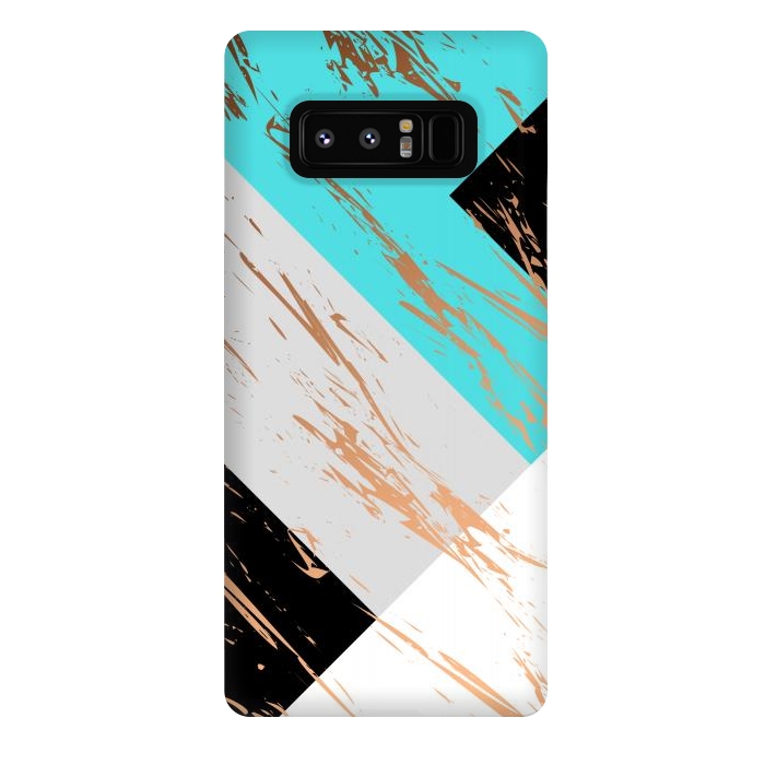 Galaxy Note 8 StrongFit Aquamarine With Gold On Marble Background by ArtsCase