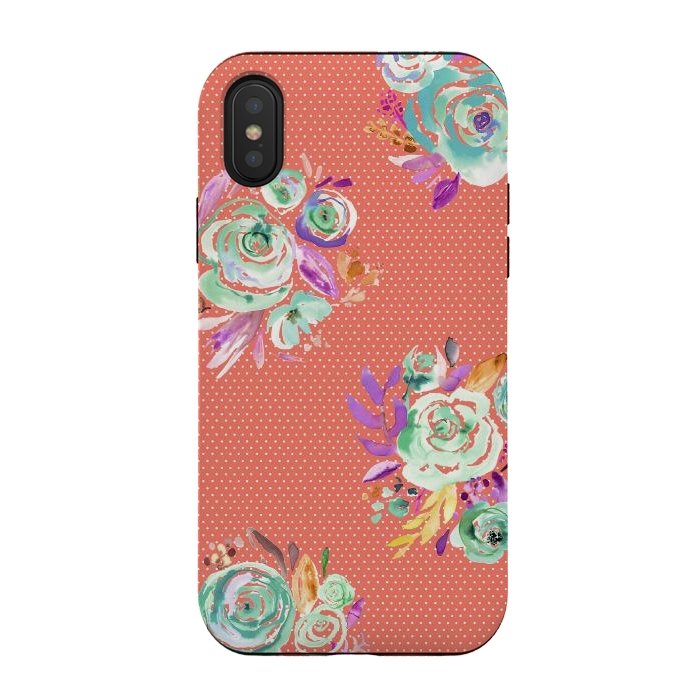 iPhone Xs / X StrongFit Red Sweet Roses Bouquet by Ninola Design
