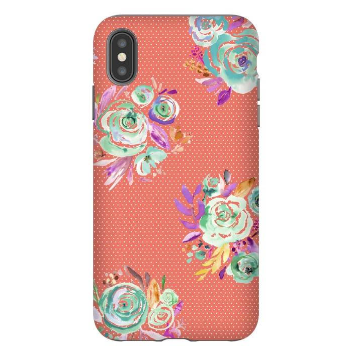 iPhone Xs Max StrongFit Red Sweet Roses Bouquet by Ninola Design