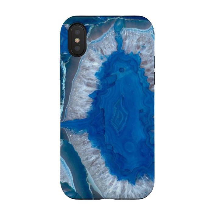 iPhone Xs / X StrongFit Blue Gemstone Geode by Andrea Haase