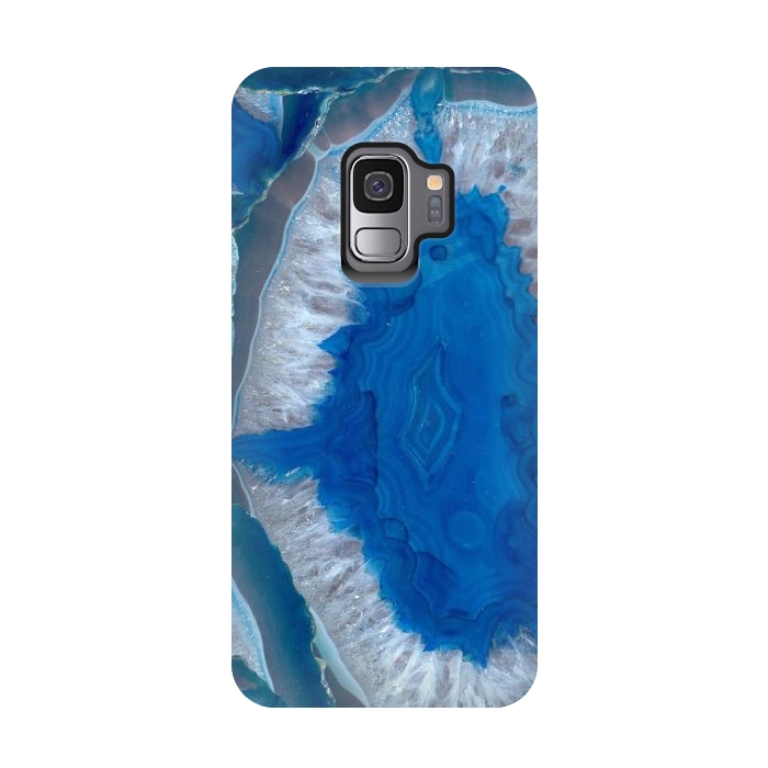 Galaxy S9 StrongFit Blue Gemstone Geode by Andrea Haase