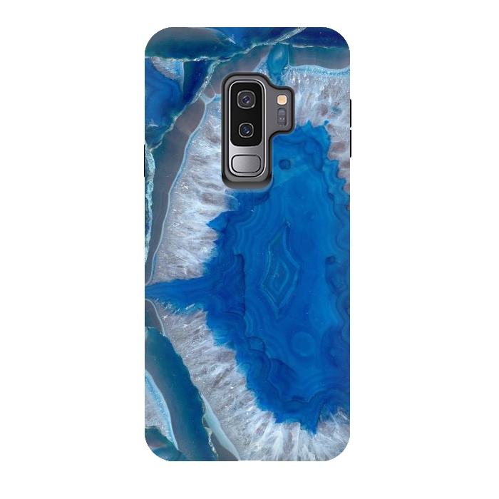 Galaxy S9 plus StrongFit Blue Gemstone Geode by Andrea Haase