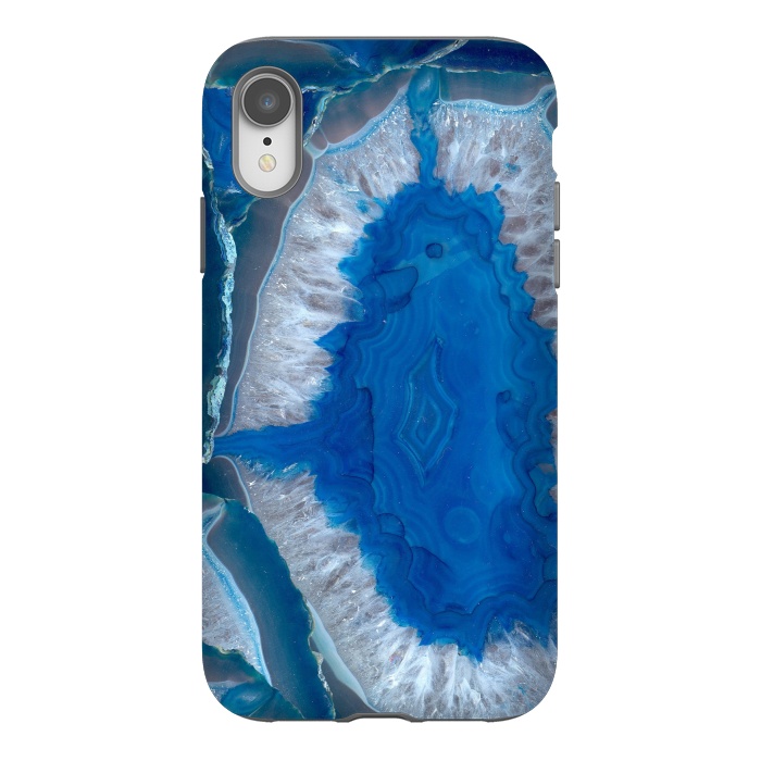iPhone Xr StrongFit Blue Gemstone Geode by Andrea Haase