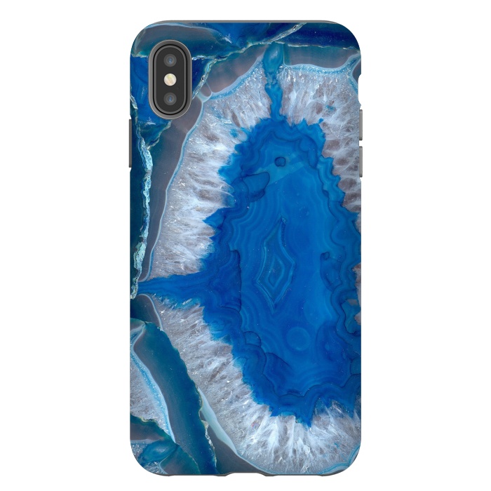 iPhone Xs Max StrongFit Blue Gemstone Geode by Andrea Haase