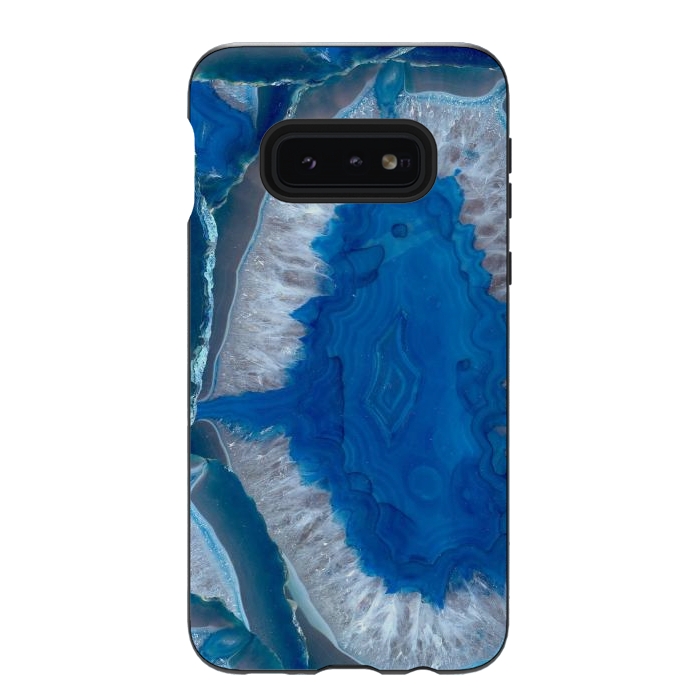 Galaxy S10e StrongFit Blue Gemstone Geode by Andrea Haase