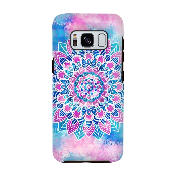 Galaxy S8 StrongFit Pink blue flower mandala by Jms
