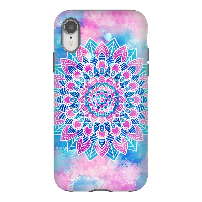 iPhone Xr StrongFit Pink blue flower mandala by Jms