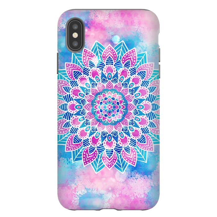 iPhone Xs Max StrongFit Pink blue flower mandala by Jms