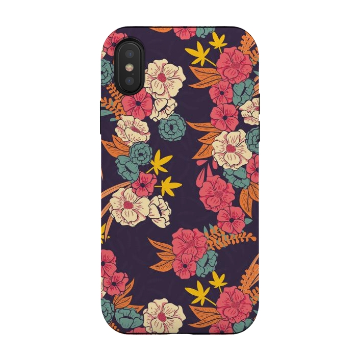 iPhone Xs / X StrongFit Dark Floral Garden 003 by Jelena Obradovic