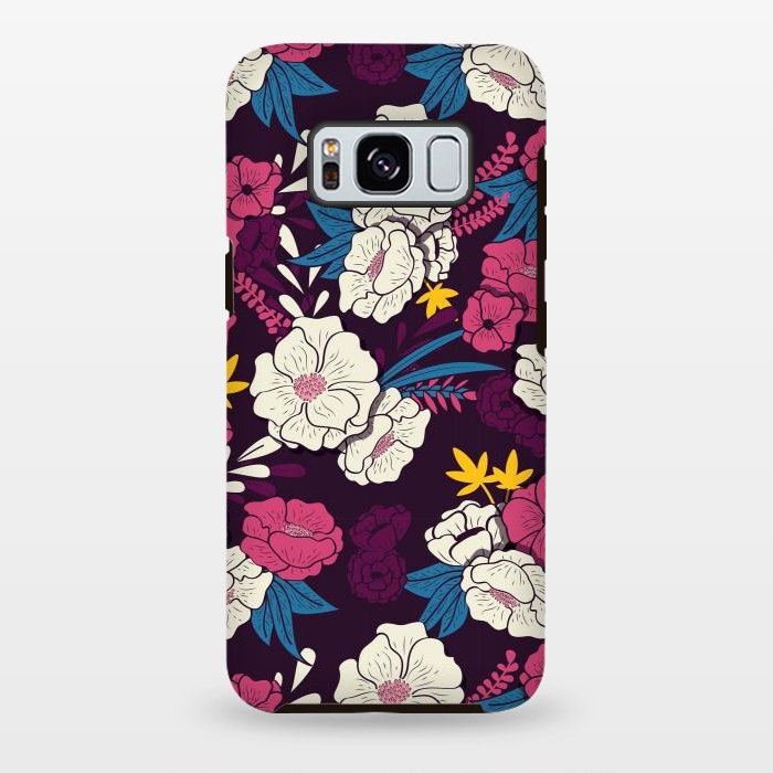 Galaxy S8 plus StrongFit Dark floral garden 004 by Jelena Obradovic