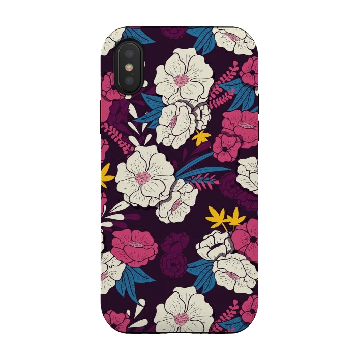 iPhone Xs / X StrongFit Dark floral garden 004 by Jelena Obradovic