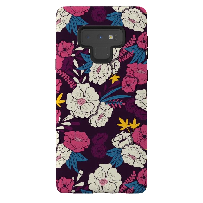 Galaxy Note 9 StrongFit Dark floral garden 004 by Jelena Obradovic