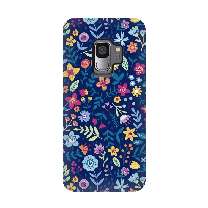 Galaxy S9 StrongFit Multicolor Beautiful Flowers  by ArtsCase