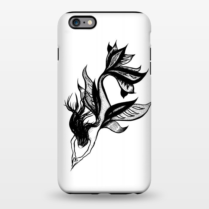 iPhone 6/6s plus StrongFit Beautiful mermaid black and white ink drawing by Boriana Giormova