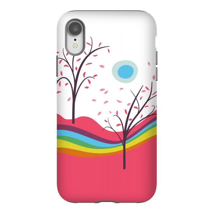 iPhone Xr StrongFit Dreamscape - Pink Autumn On Alien Planet by Boriana Giormova