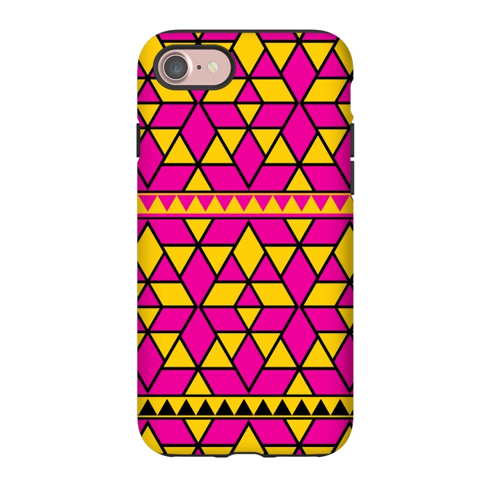 iPhone 7 StrongFit pink yellow triangle by TMSarts
