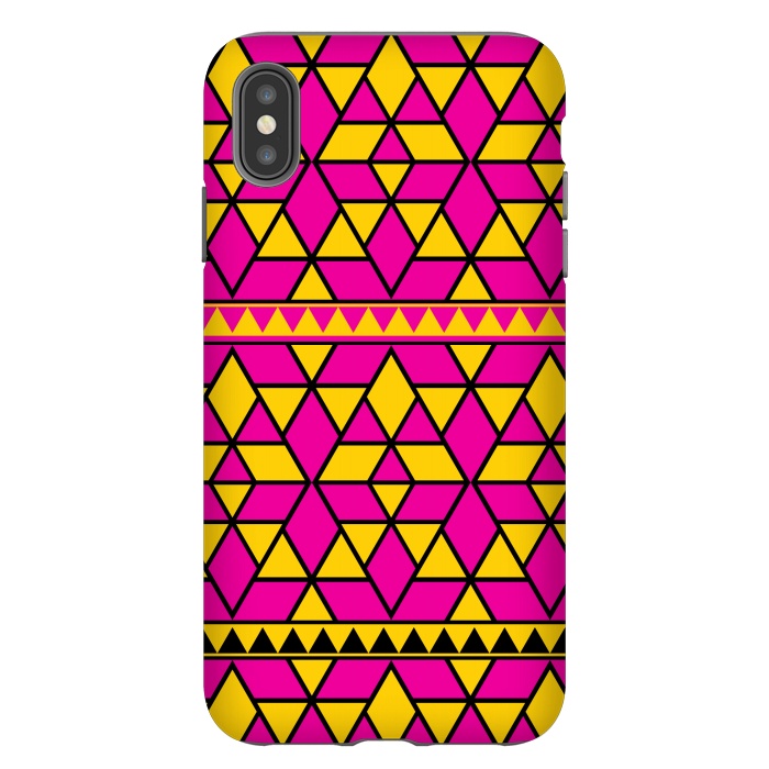 iPhone Xs Max StrongFit pink yellow triangle by TMSarts