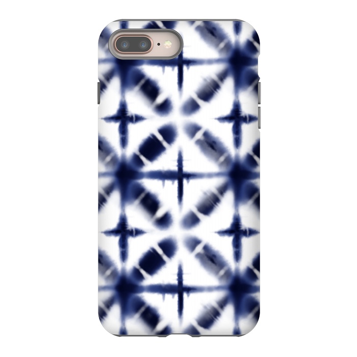 iPhone 7 plus StrongFit Shibori inky blues by Melissa Pedersen
