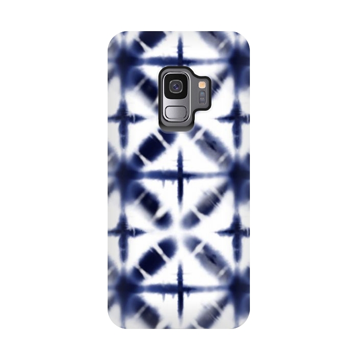 Galaxy S9 StrongFit Shibori inky blues by Melissa Pedersen