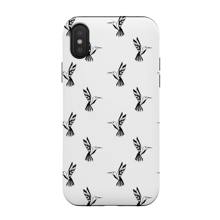 iPhone Xs / X StrongFit Geometric Hummingbirds by Melissa Pedersen