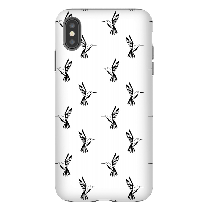 iPhone Xs Max StrongFit Geometric Hummingbirds by Melissa Pedersen
