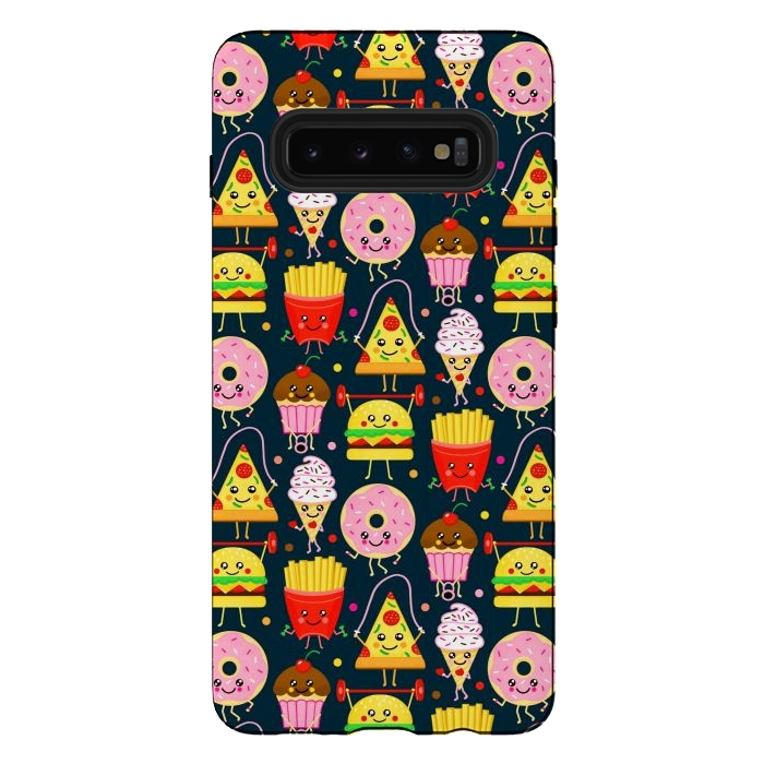 Galaxy S10 plus StrongFit Fit Fast Food (Navy)  by Tigatiga