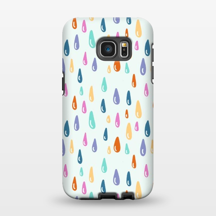 Galaxy S7 EDGE StrongFit Rainbow Raindrops by Melissa Pedersen