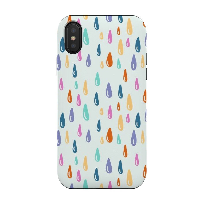 iPhone Xs / X StrongFit Rainbow Raindrops by Melissa Pedersen