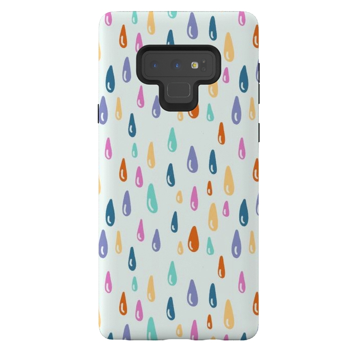 Galaxy Note 9 StrongFit Rainbow Raindrops by Melissa Pedersen