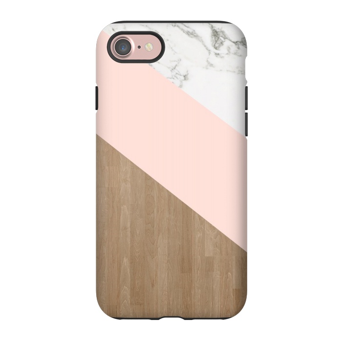 iPhone 7 StrongFit Wood PinK Marble by ''CVogiatzi.