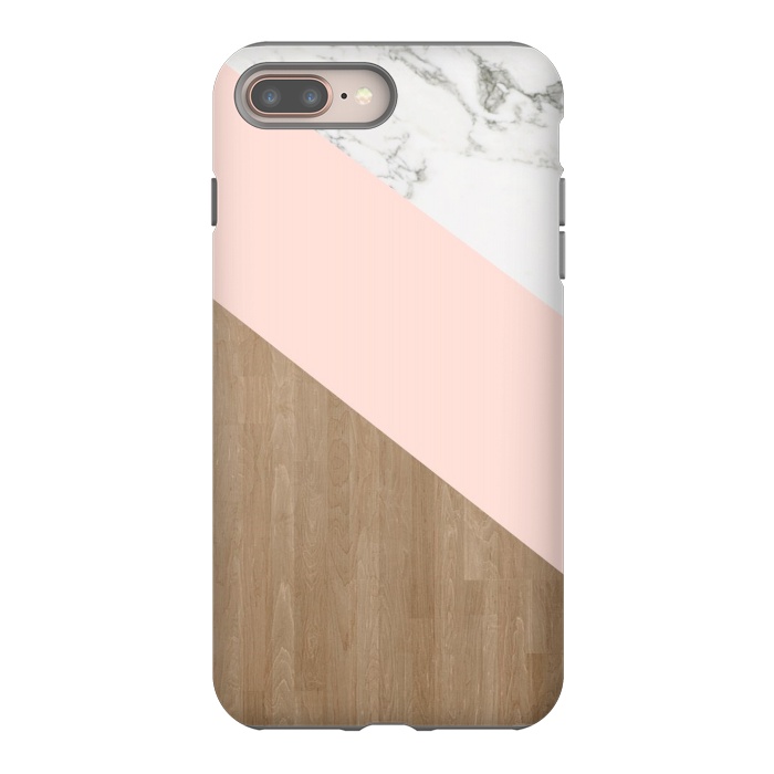 iPhone 7 plus StrongFit Wood PinK Marble by ''CVogiatzi.