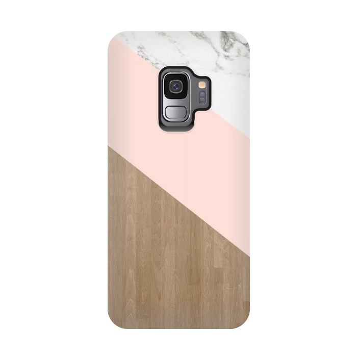 Galaxy S9 StrongFit Wood PinK Marble by ''CVogiatzi.