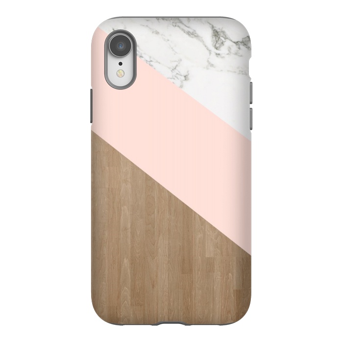 iPhone Xr StrongFit Wood PinK Marble by ''CVogiatzi.