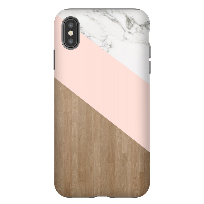 iPhone Xs Max StrongFit Wood PinK Marble by ''CVogiatzi.