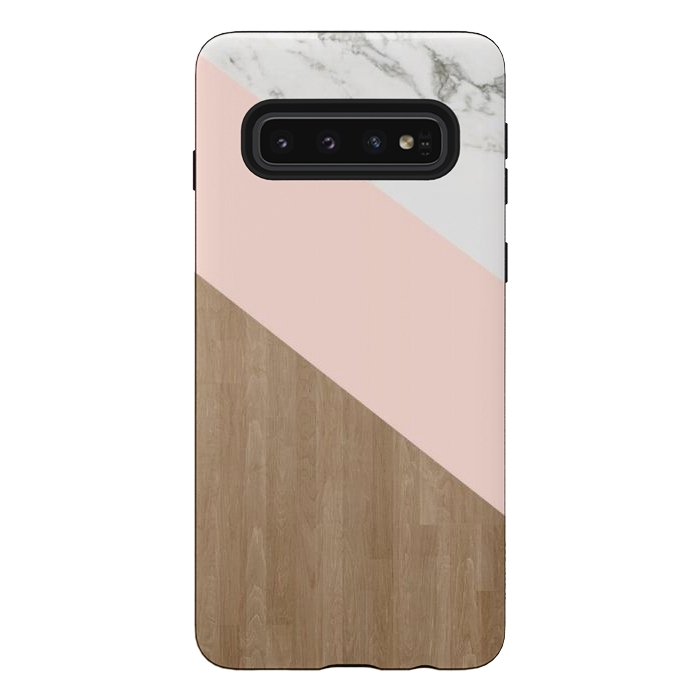 Galaxy S10 StrongFit Wood PinK Marble by ''CVogiatzi.