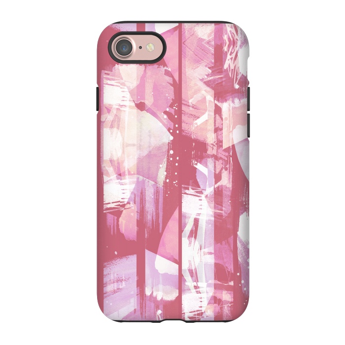 iPhone 7 StrongFit Pastel pink watercolor brushstrokes and splatter by Oana 