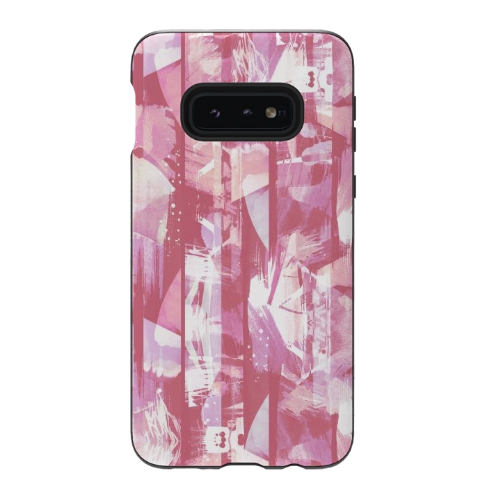Galaxy S10e StrongFit Pastel watercolor brushed stripes by Oana 