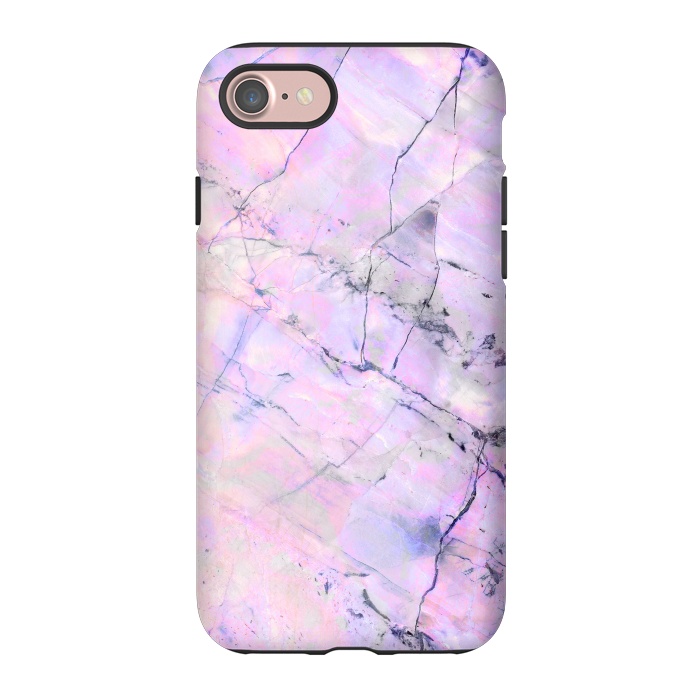 iPhone 7 StrongFit Iridescent pink purple marble art by Oana 