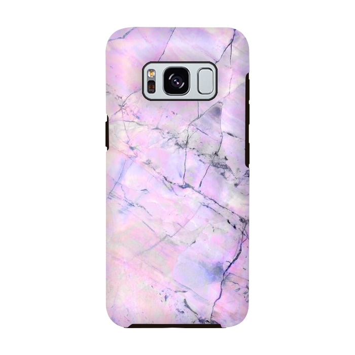 Galaxy S8 StrongFit Iridescent pink purple marble art by Oana 