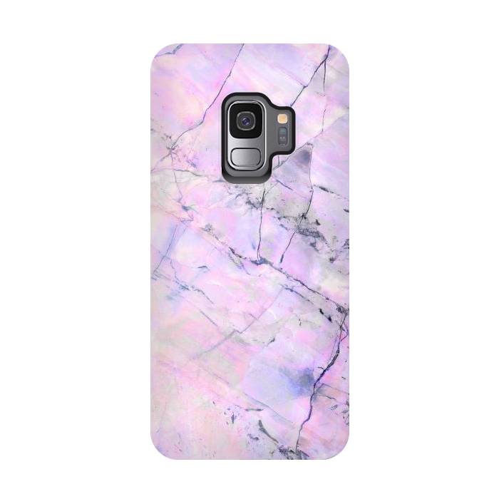 Galaxy S9 StrongFit Iridescent pink purple marble art by Oana 