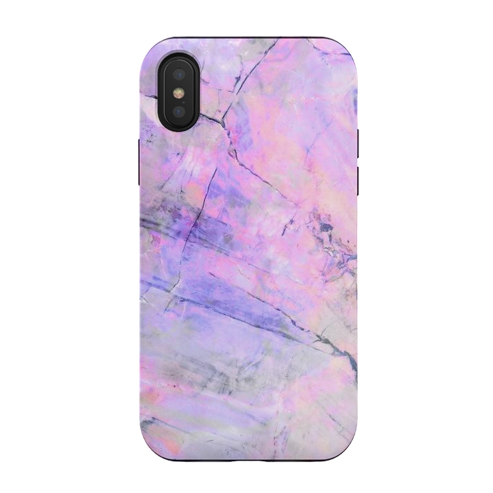 iPhone Xs / X StrongFit Purple pink pastel marble by Oana 