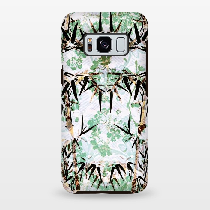 Galaxy S8 plus StrongFit Bamboo trees and pastel green flowers by Oana 