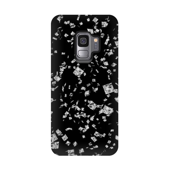 Galaxy S9 StrongFit Silver Flakes by Ashley Camille