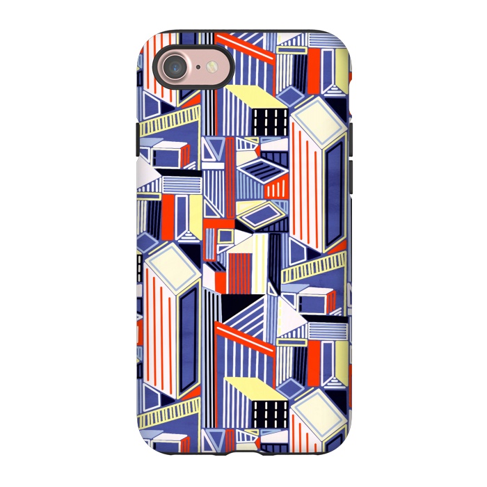 iPhone 7 StrongFit Abstract Minimalism City (Pastel & Orange)  by Tigatiga