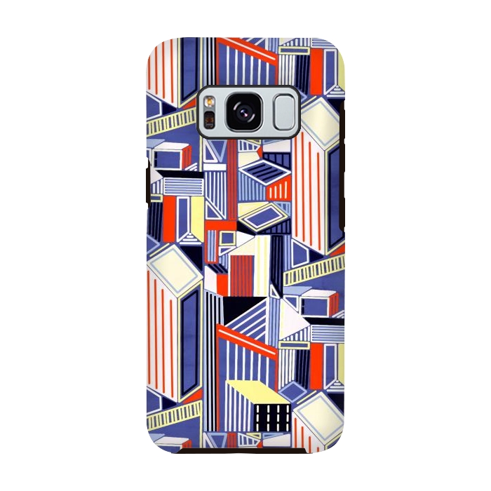 Galaxy S8 StrongFit Abstract Minimalism City (Pastel & Orange)  by Tigatiga