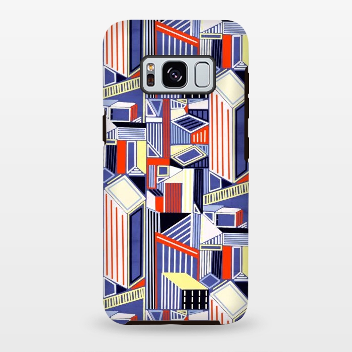 Galaxy S8 plus StrongFit Abstract Minimalism City (Pastel & Orange)  by Tigatiga