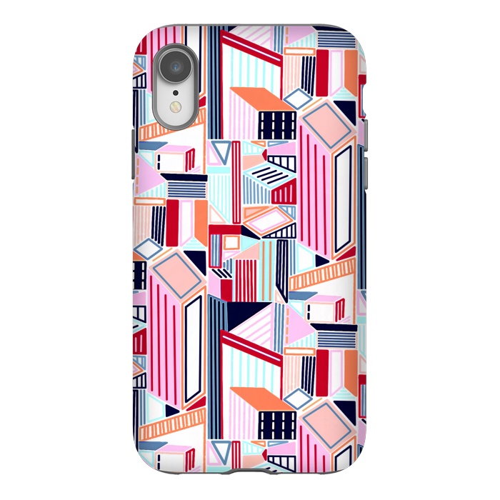 iPhone Xr StrongFit Abstract Minimalism City (Peachy Pastel & Red)  by Tigatiga