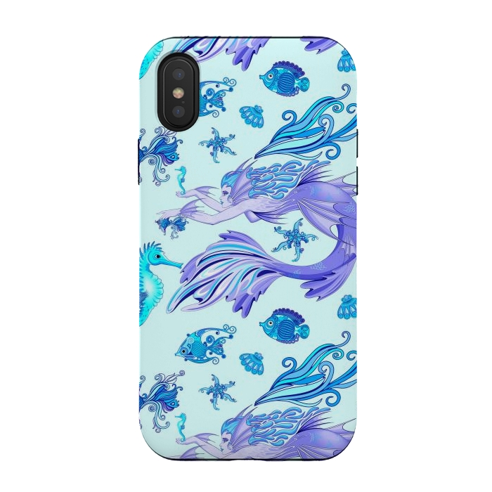 iPhone Xs / X StrongFit Mystic Mermaid Fairy Purple Creature by BluedarkArt