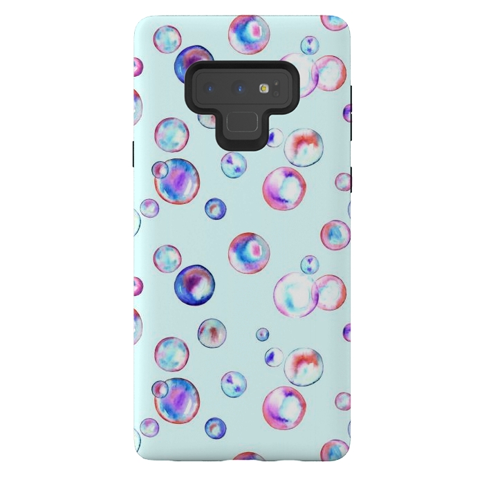 Galaxy Note 9 StrongFit Watercolour bubbles by Melissa Pedersen